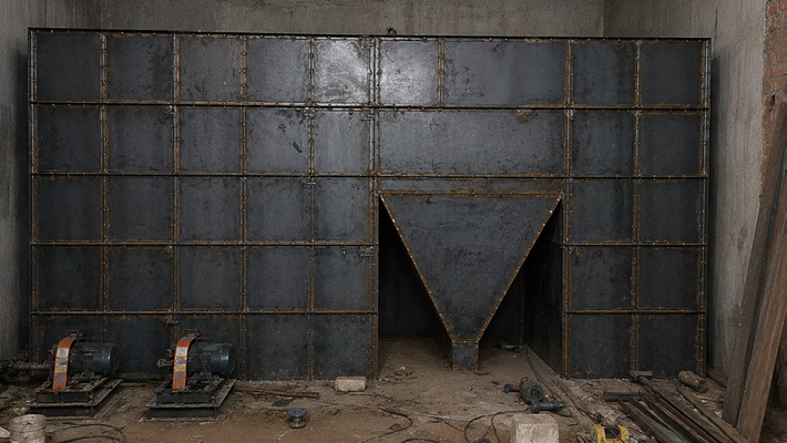 HMS MBBR plant during fabrication, showing the tank structure before equipment integration