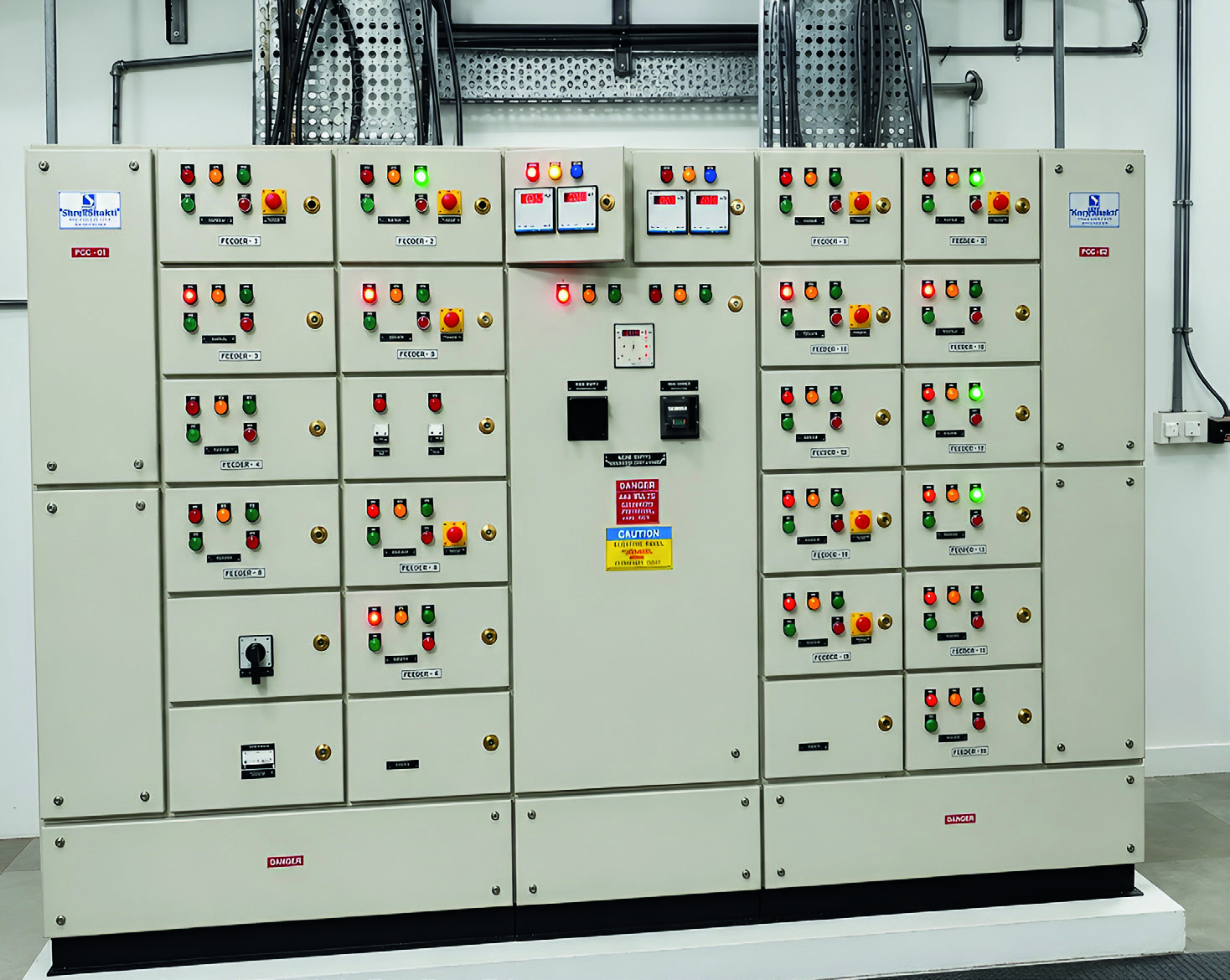 MCC and PCC panels supporting equipment control and plant operation.